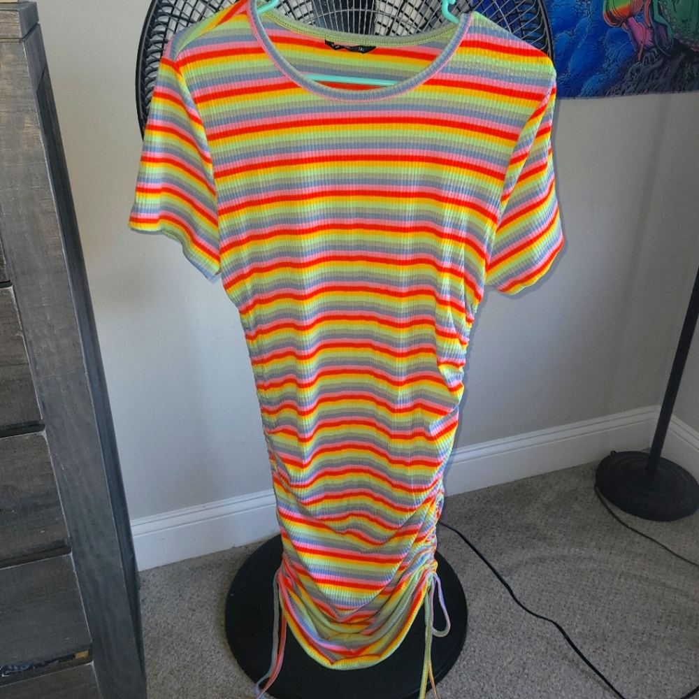 Shein Rouched Ribbed TShirt Dress 1X